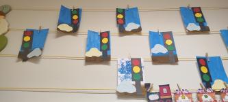 Prace plastyczne:"Bezpiecznie w przedszkolu"